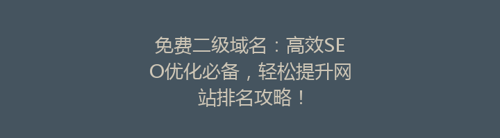 免费二级域名：高效SEO优化必备，轻松提升网站排名攻略！