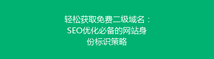 轻松获取免费二级域名：SEO优化必备的网站身份标识策略