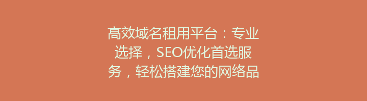 高效域名租用平台:专业选择,SEO优化首选服务,轻松搭建您的网络品牌!
