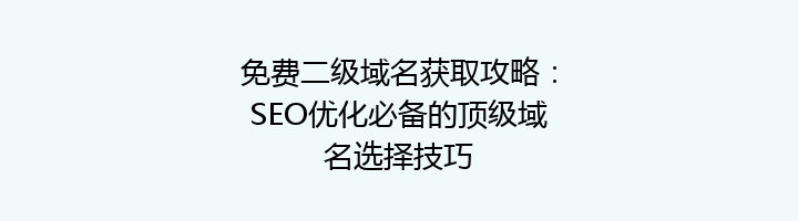 免费二级域名获取攻略:SEO优化必备的顶级域名选择技巧