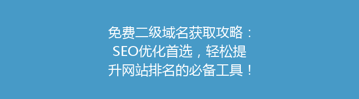 免费二级域名获取攻略:SEO优化首选,轻松提升网站排名的必备工具!