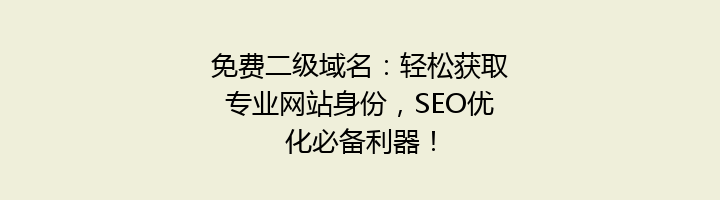 免费二级域名：轻松获取专业网站身份，SEO优化必备利器！