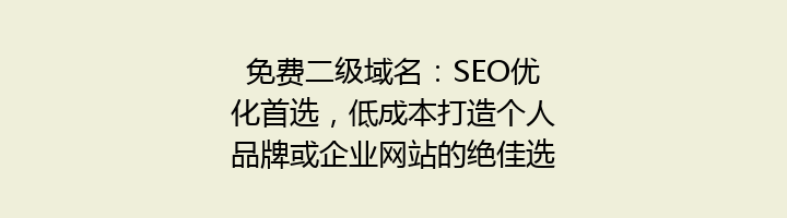 免费二级域名:SEO优化首选,低成本打造个人品牌或企业网站的绝佳选择!