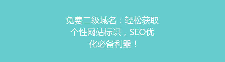 免费二级域名：轻松获取个性网站标识，SEO优化必备利器！