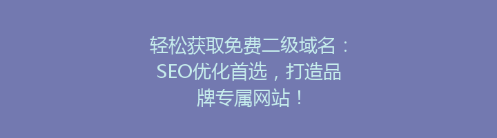 轻松获取免费二级域名：SEO优化首选，打造品牌专属网站！