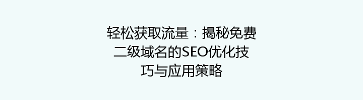 轻松获取流量:揭秘免费二级域名的SEO优化技巧与应用策略