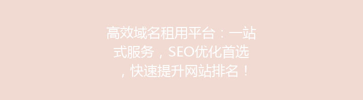 高效域名租用平台：一站式服务，SEO优化首选，快速提升网站排名！