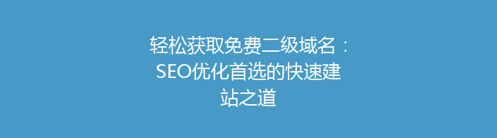 轻松获取免费二级域名:SEO优化首选的快速建站之道