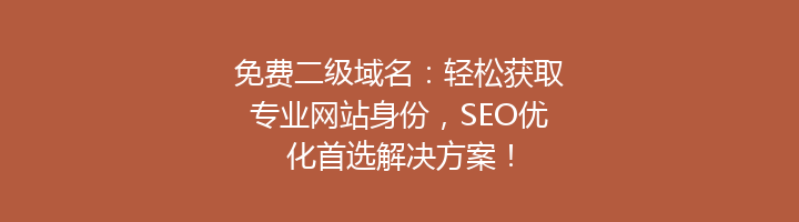 免费二级域名：轻松获取专业网站身份，SEO优化首选解决方案！