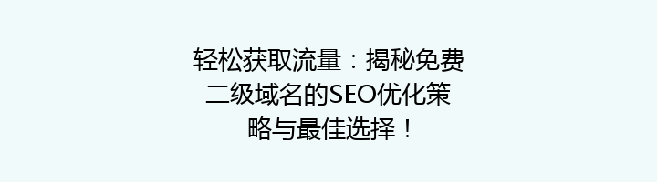 轻松获取流量：揭秘免费二级域名的SEO优化策略与最佳选择！