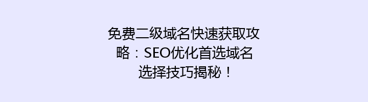 免费二级域名快速获取攻略：SEO优化首选域名选择技巧揭秘！