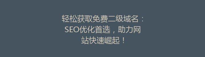 轻松获取免费二级域名:SEO优化首选,助力网站快速崛起!