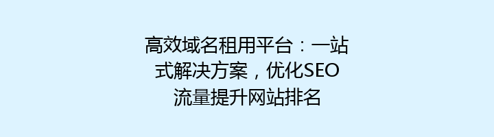 高效域名租用平台：一站式解决方案，优化SEO流量提升网站排名