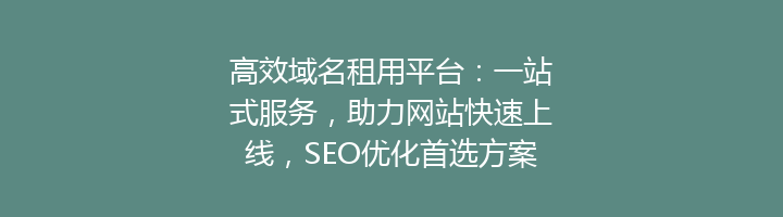 高效域名租用平台:一站式服务,助力网站快速上线,SEO优化首选方案!