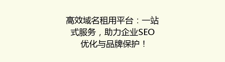 高效域名租用平台:一站式服务,助力企业SEO优化与品牌保护!