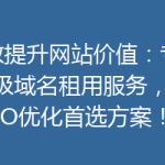 高效提升网站价值：专业二级域名租用服务，SEO优化首选方案！