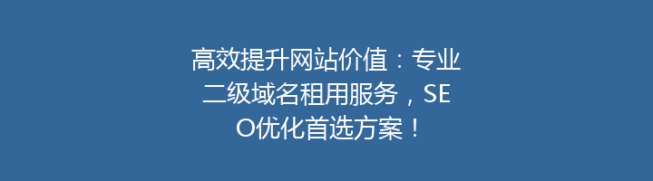 高效提升网站价值：专业二级域名租用服务，SEO优化首选方案！