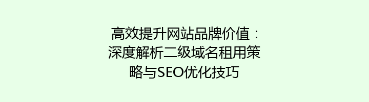 高效提升网站品牌价值:深度解析二级域名租用策略与SEO优化技巧