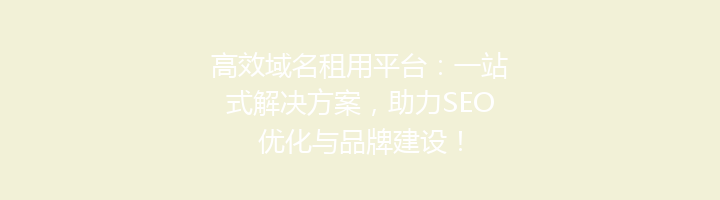 高效域名租用平台：一站式解决方案，助力SEO优化与品牌建设！
