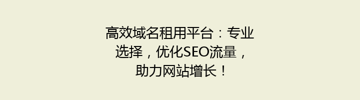高效域名租用平台：专业选择，优化SEO流量，助力网站增长！