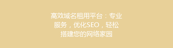 高效域名租用平台:专业服务,优化SEO,轻松搭建您的网络家园