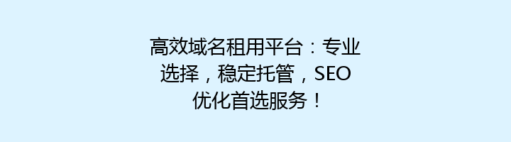 高效域名租用平台:专业选择,稳定托管,SEO优化首选服务!