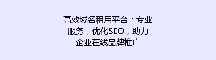 高效域名租用平台：专业服务，优化SEO，助力企业在线品牌推广