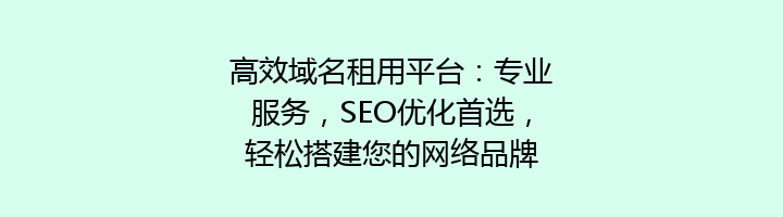 高效域名租用平台:专业服务,SEO优化首选,轻松搭建您的网络品牌