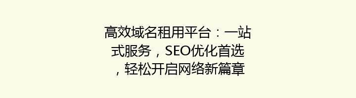 高效域名租用平台:一站式服务,SEO优化首选,轻松开启网络新篇章