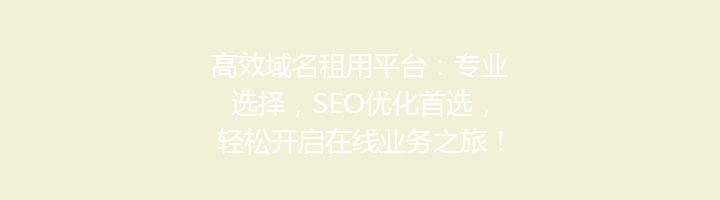 高效域名租用平台：专业选择，SEO优化首选，轻松开启在线业务之旅！