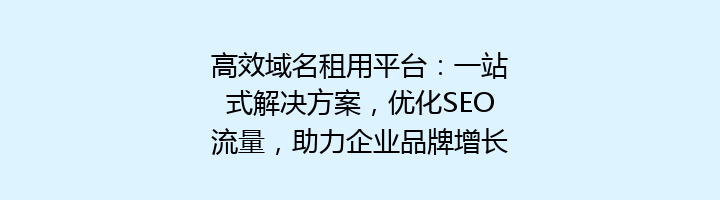 高效域名租用平台：一站式解决方案，优化SEO流量，助力企业品牌增长！