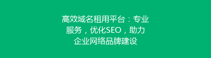 高效域名租用平台:专业服务,优化SEO,助力企业网络品牌建设