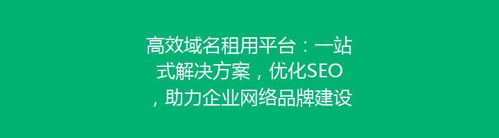 高效域名租用平台:一站式解决方案,优化SEO,助力企业网络品牌建设!