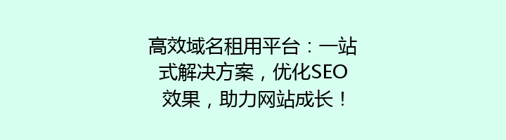 高效域名租用平台：一站式解决方案，优化SEO效果，助力网站成长！