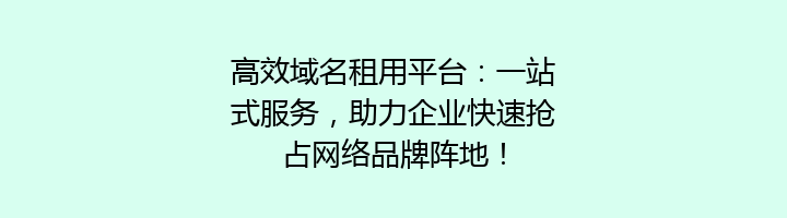 高效域名租用平台:一站式服务,助力企业快速抢占网络品牌阵地!