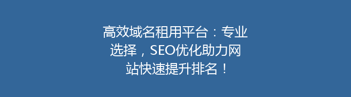 高效域名租用平台:专业选择,SEO优化助力网站快速提升排名!