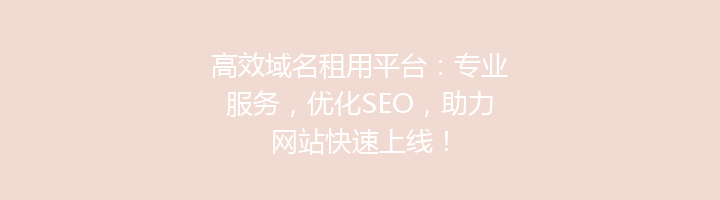 高效域名租用平台:专业服务,优化SEO,助力网站快速上线!