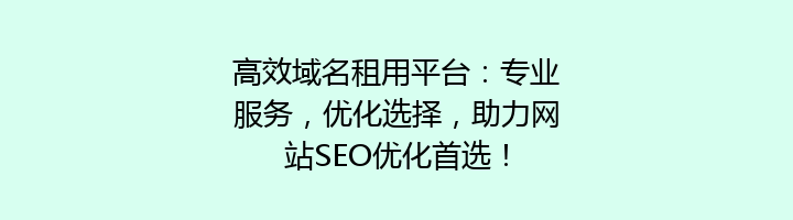高效域名租用平台：专业服务，优化选择，助力网站SEO优化首选！