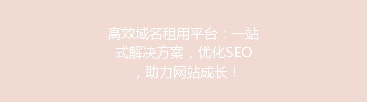 高效域名租用平台：一站式解决方案，优化SEO，助力网站成长！