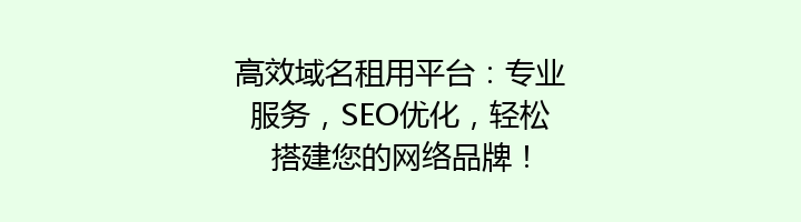 高效域名租用平台：专业服务，SEO优化，轻松搭建您的网络品牌！