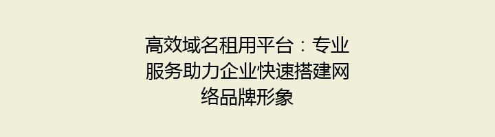 高效域名租用平台:专业服务助力企业快速搭建网络品牌形象