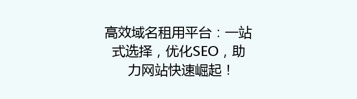高效域名租用平台：一站式选择，优化SEO，助力网站快速崛起！