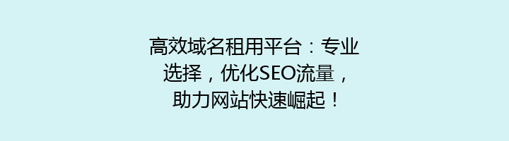 高效域名租用平台:专业选择,优化SEO流量,助力网站快速崛起!